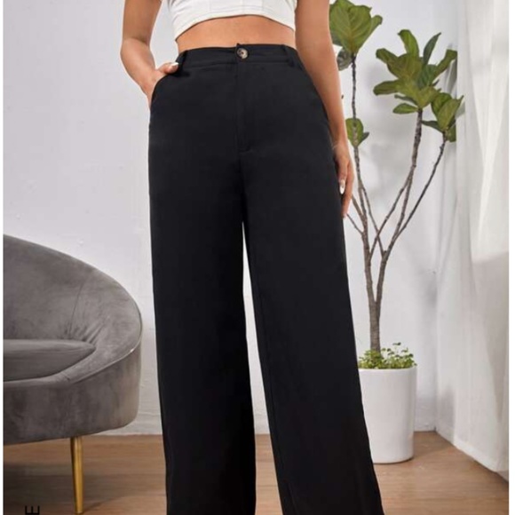 SHEIN PETITE High Waist Slant Pocket Pants - Picture 2 of 5